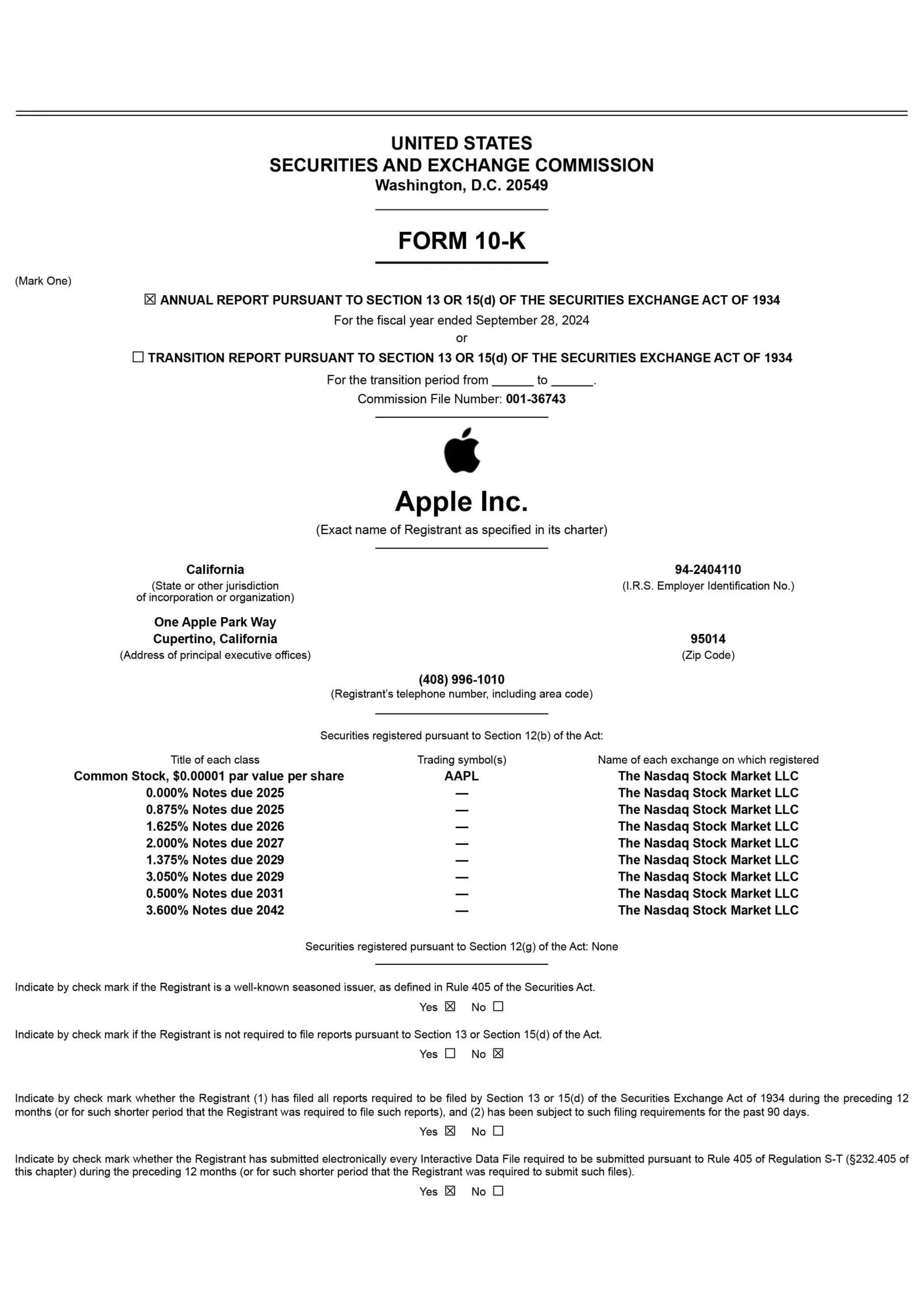 Access Apple Inc.’s 2024 annual report for financial performance and technology sector insights.
