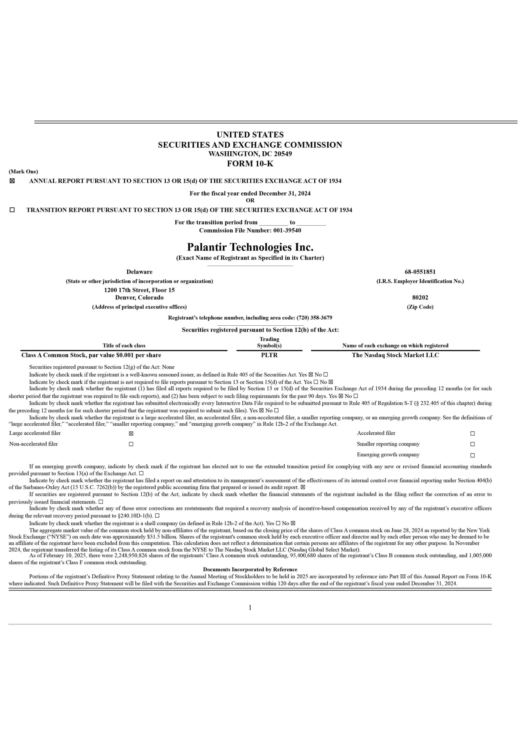 Access Palantir Technologies’ 2024 annual report for financial performance and data analytics insights.