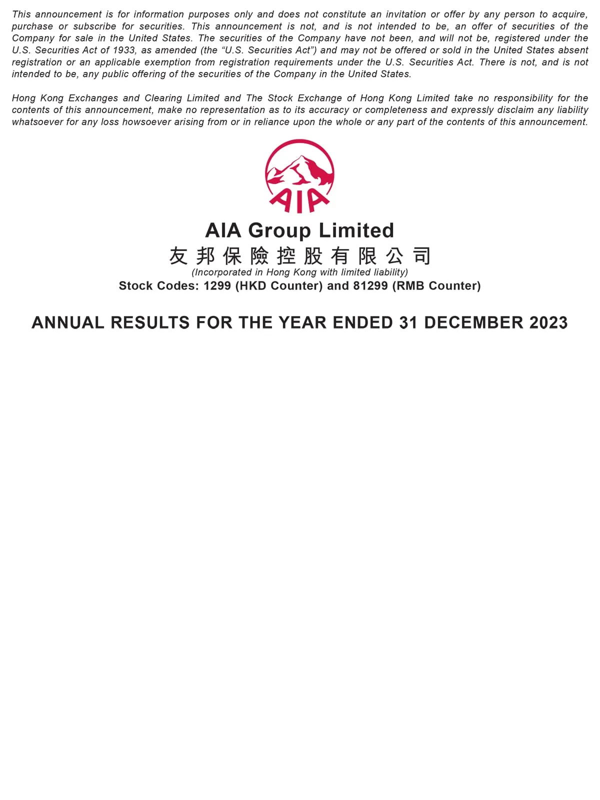 Access AIA Group’s 2023 annual report online for financial performance and business strategies.