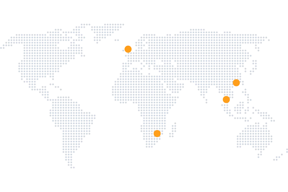 AnnualReports.ai’s global office locations are displayed on a world map.