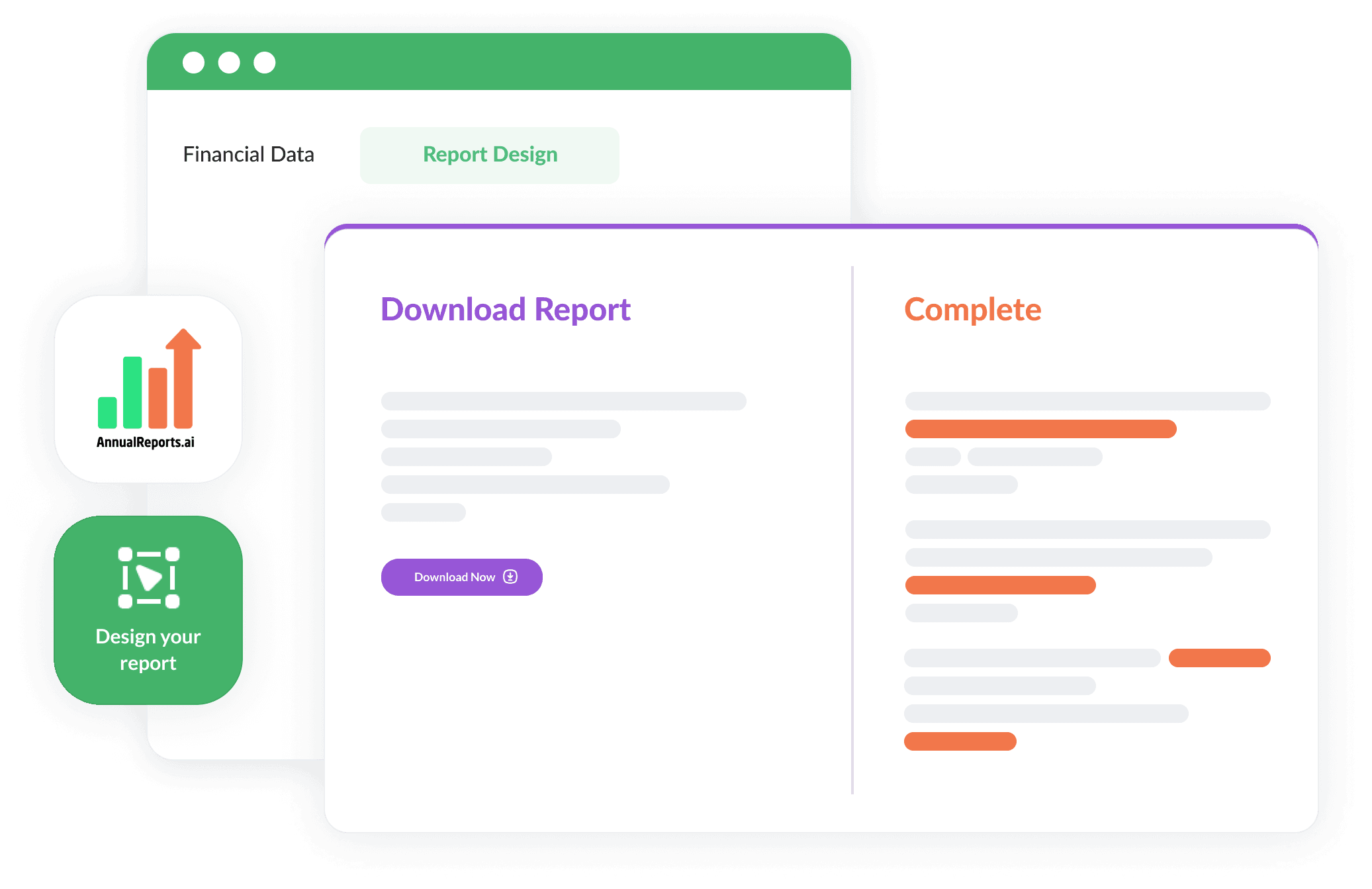 Create an annual report using AnnualReports.ai for writing and translation, then export it for final design.