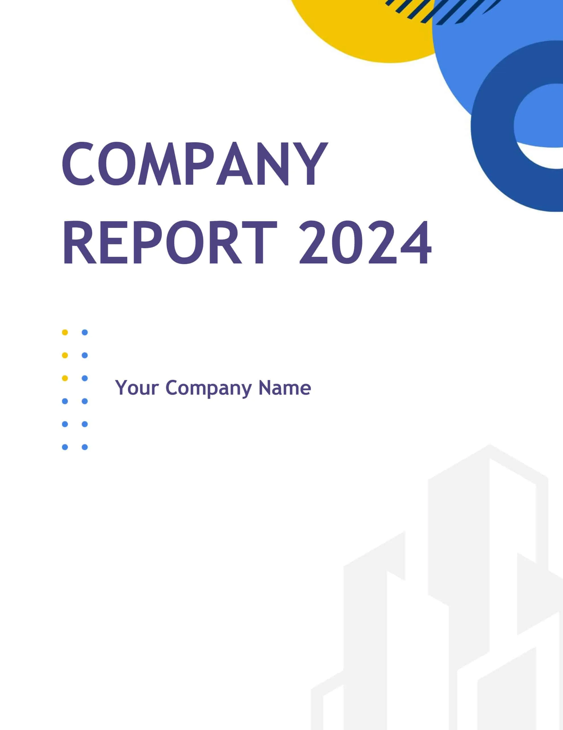 Free annual report template, offering a clean and modern design for business reporting.