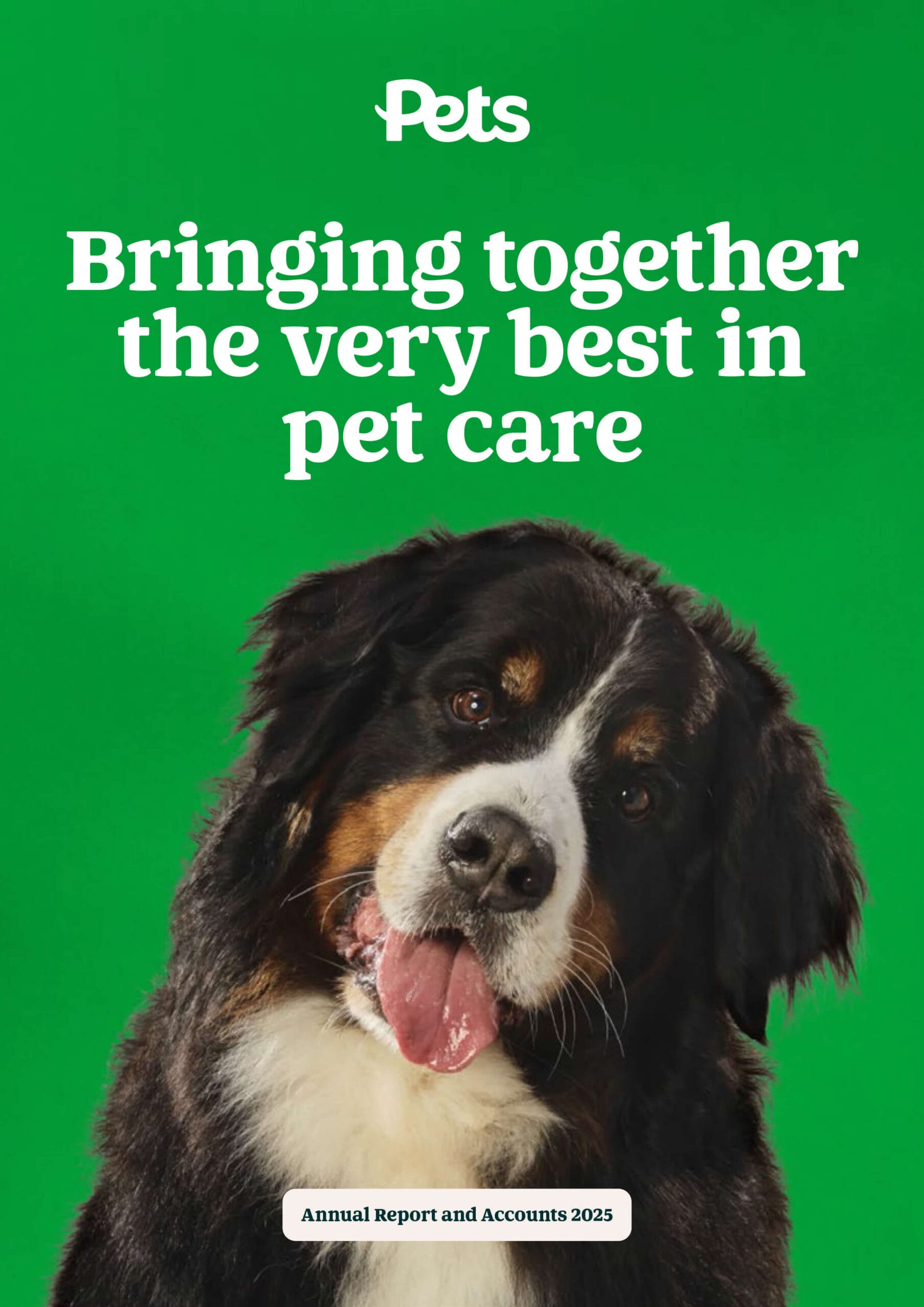 Pets at Home Group Annual Report 2025 cover featuring pet imagery and people-focused storytelling.