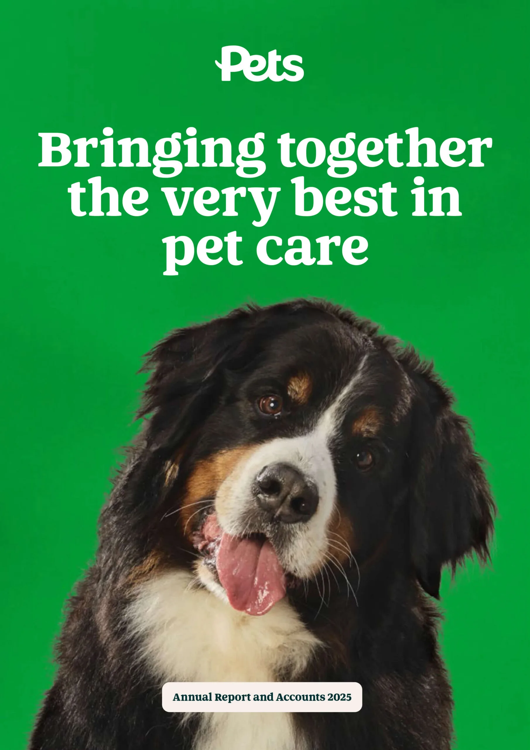 Pets at Home Group Annual Report 2025 cover featuring pet imagery and people-focused storytelling.