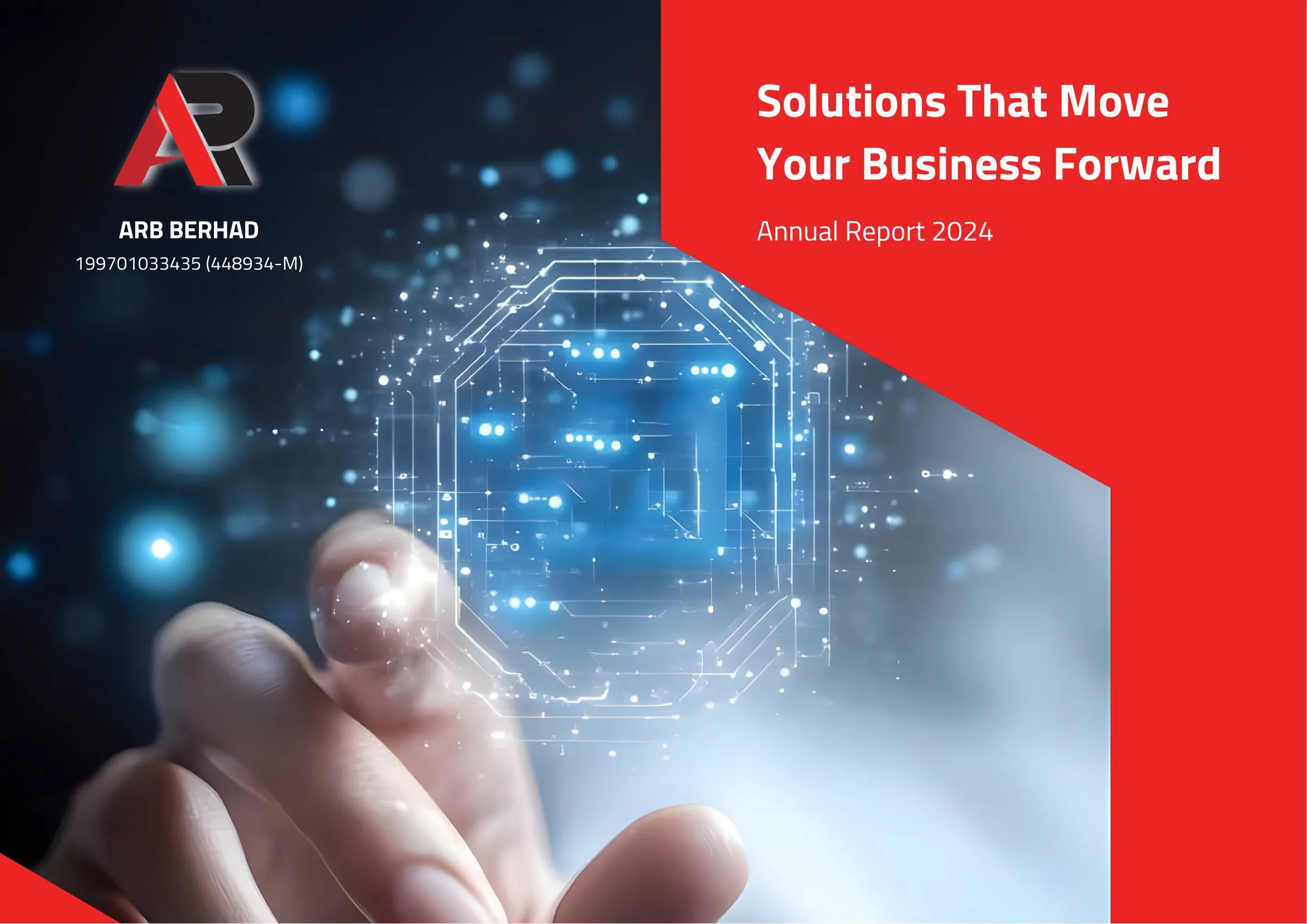 Refined ARB Berhad annual report cover design with modern layout and corporate branding.