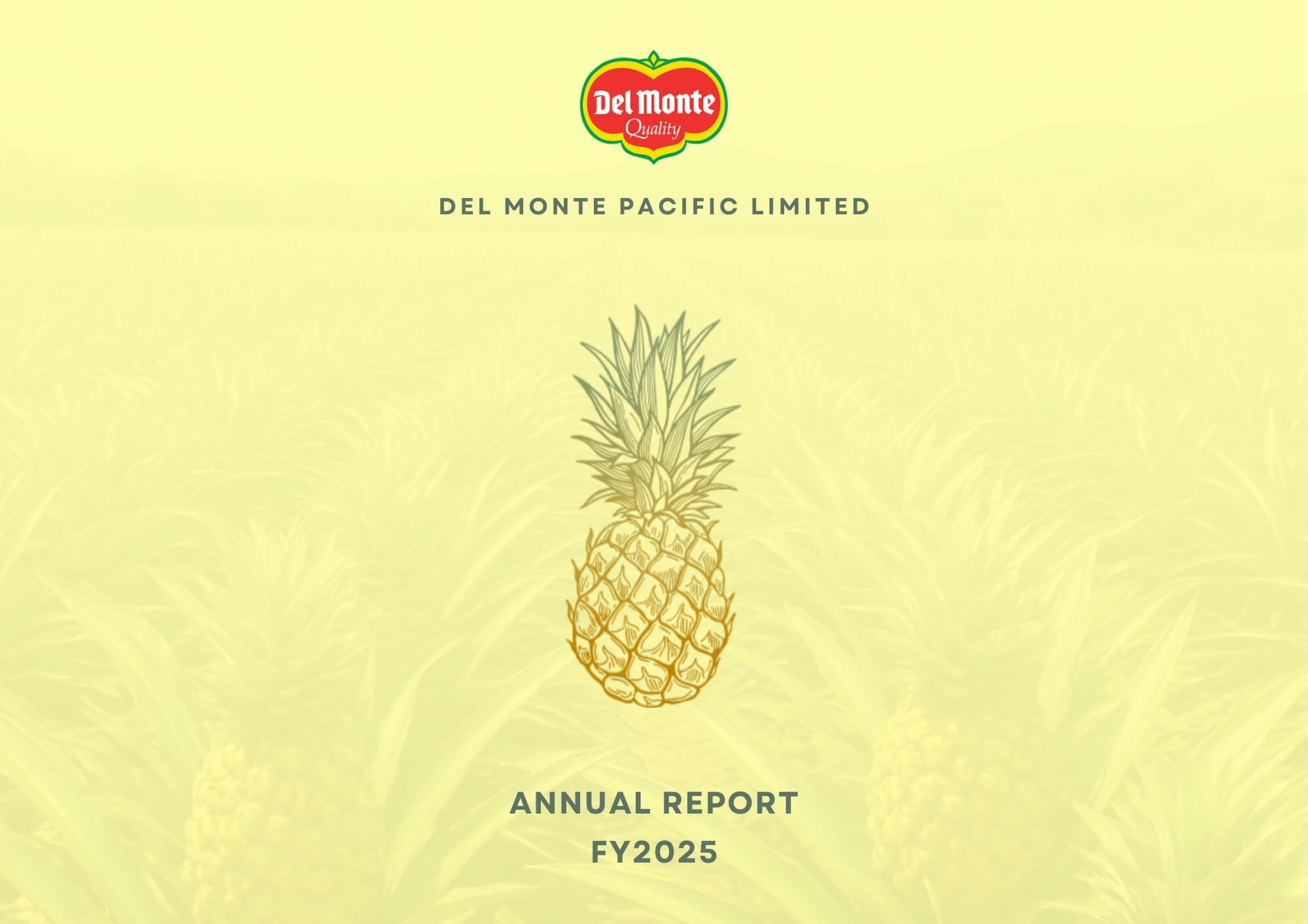 Refined Del Monte Annual Report 2025 cover with brighter colours and modern visual layout.