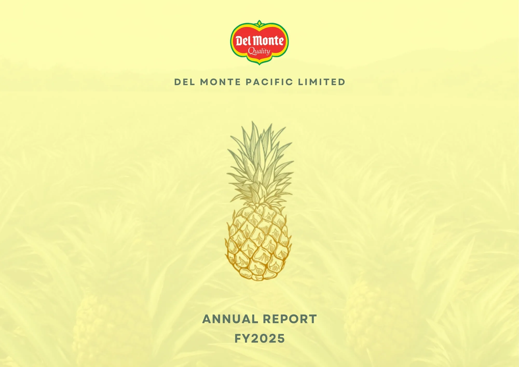 Refined Del Monte Annual Report 2025 cover with brighter colours and modern visual layout.